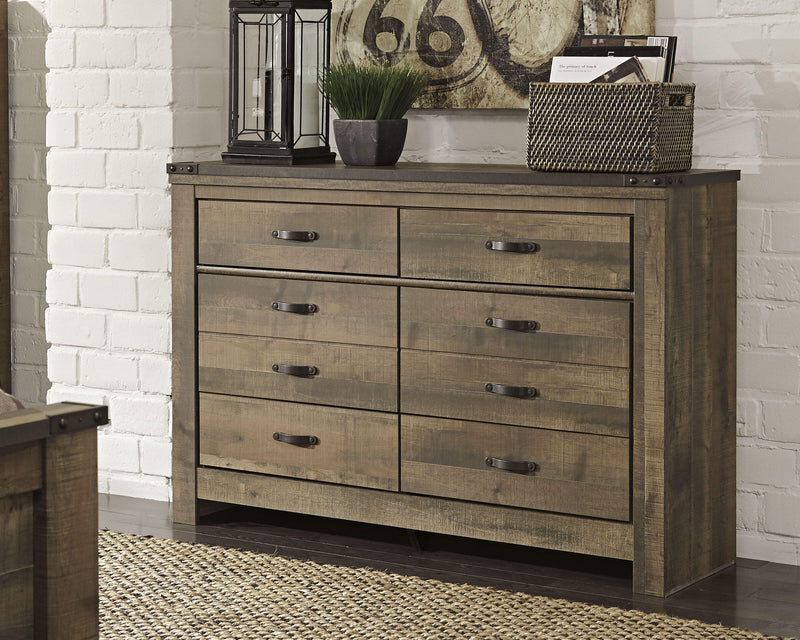 Trinell Brown Full Panel Bed, Dresser, Mirror and Nightstand - B446B78