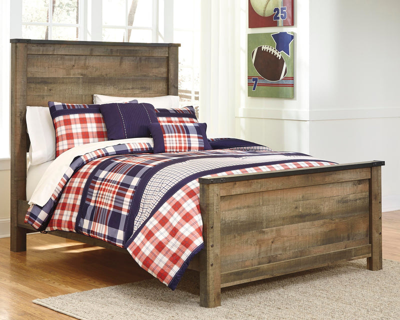 Trinell Brown Full Panel Bed, Dresser, Mirror and Nightstand - B446B78