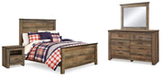 Trinell Brown Full Panel Bed, Dresser, Mirror and Nightstand - B446B78