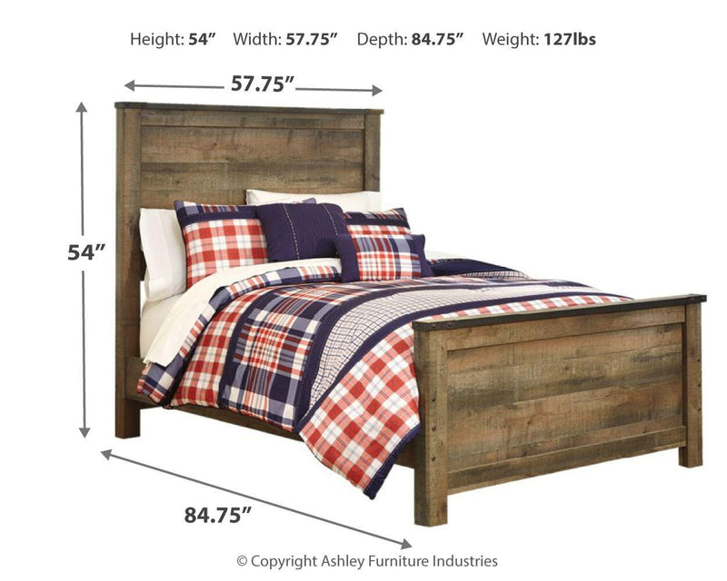 Trinell Brown Full Panel Bed, Dresser, Mirror and Nightstand - B446B78