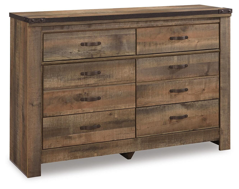 Trinell Brown Full Panel Bed with Storage and Dresser - B446B93
