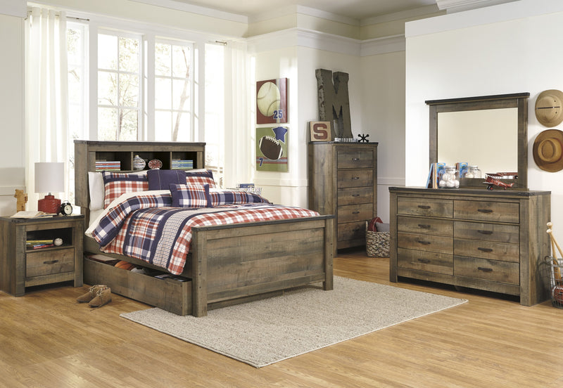Trinell Brown Full Panel Bookcase Bed - Gate FurnitureFull Bed
