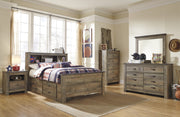 Trinell Brown Full Panel Bookcase Under Bed Storage Bed - Gate FurnitureFull Bed