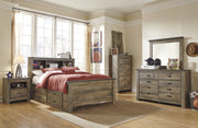 Trinell Brown Full Panel Bookcase Under Bed Storage Bed - Gate FurnitureFull Bed