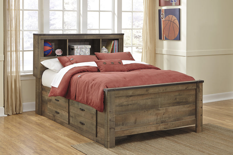 Trinell Brown Full Panel Bookcase Under Bed Storage Bed - Gate FurnitureFull Bed