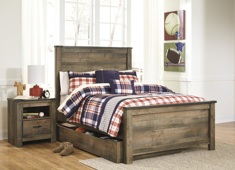 Trinell Brown Full Panel Under Bed Storage Bed - Gate FurnitureFull Bed