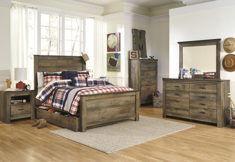 Trinell Brown Full Panel Under Bed Storage Bed - Gate FurnitureFull Bed
