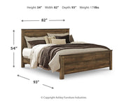 Trinell Brown King Panel Bed and Nightstand - B446B60