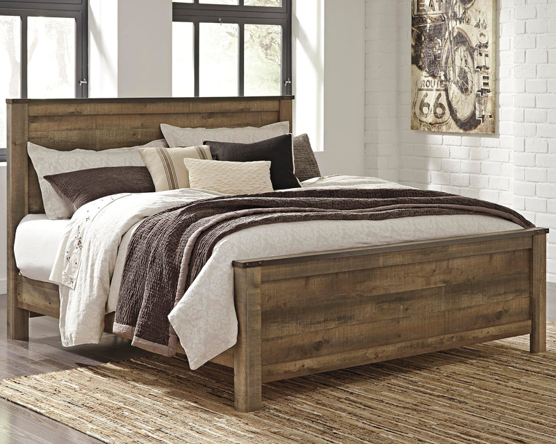 Trinell Brown King Panel Bed and Nightstand - B446B60