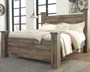 Trinell Brown King Poster Bed, Dresser, Mirror and Nightstand - B446B75
