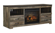 Trinell Brown Large TV Stand w/Fireplace Option - Gate FurnitureTV Stand