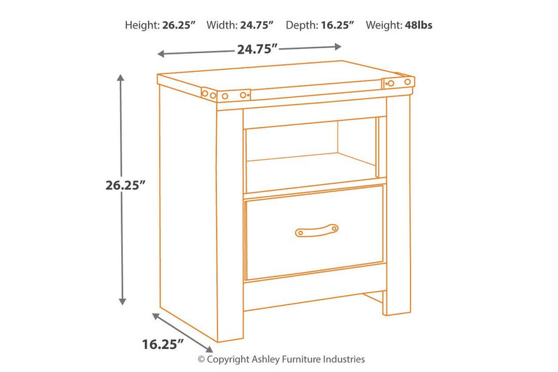 Trinell Brown Nightstand - Gate FurnitureNightstand