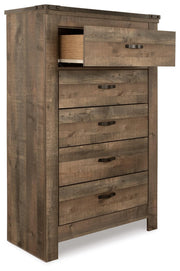 Trinell Brown Queen Panel Bed, Chest and 2 Nightstands - B446B59