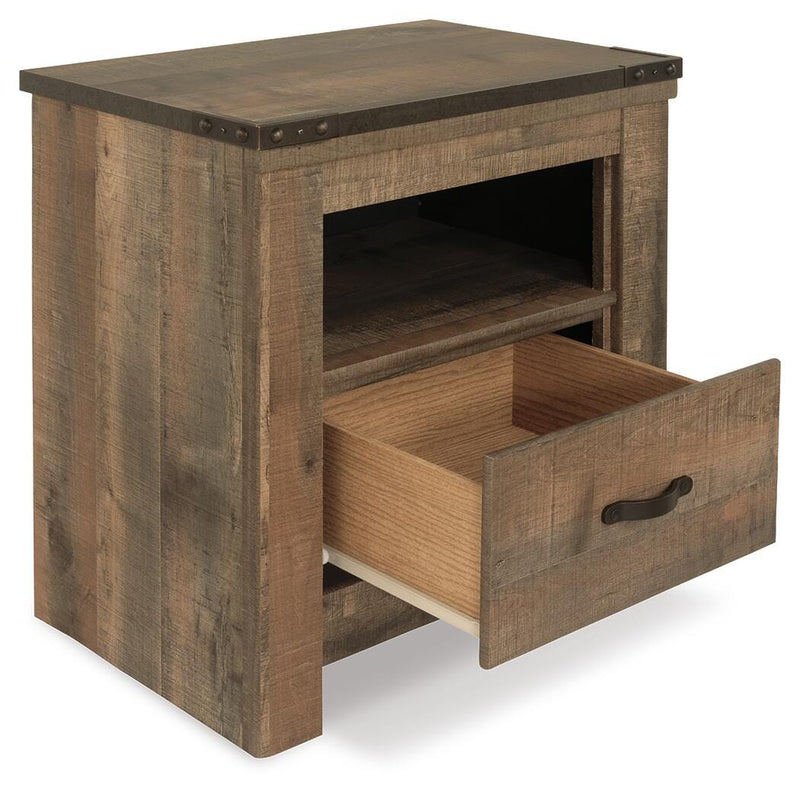 Trinell Brown Queen Panel Bed, Chest and 2 Nightstands - B446B59