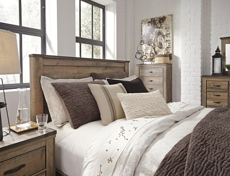 Trinell Brown Queen Panel Headboard, Dresser, Mirror, Chest and Nightstand - B446B90