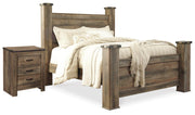 Trinell Brown Queen Poster Bed and Nightstand - B446B62