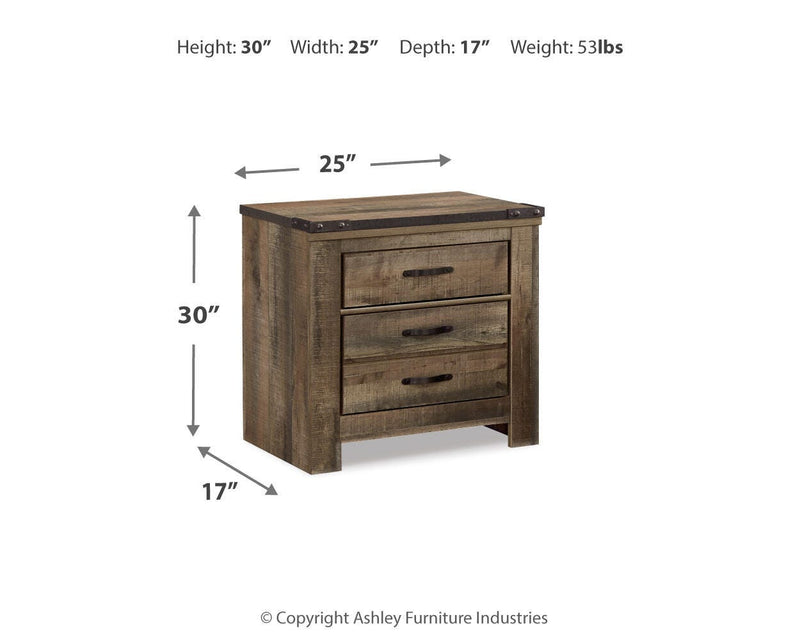 Trinell Brown Queen Poster Bed and Nightstand - B446B62