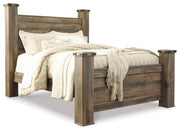 Trinell Brown Queen Poster Bed, Dresser, Mirror, Chest and 2 Nightstands - B446B80