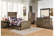Trinell Brown Twin Panel Bed with 1 Large Storage Drawer - Gate FurnitureTwin Bed