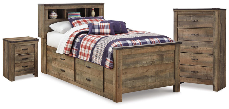 Trinell Brown Twin Storage Bed, Chest and Nightstand - B446B92