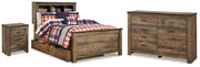 Trinell Full Bookcase Storage Bed, Dresser and Nightstand - B446B103