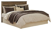 Trinell King/California King Panel Headboard Bed with Mirrored Dresser and Chest in Brown - PKG005081