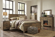 Trinell King Panel Bed with Dresser and 2 Nightstands in Brown from Ashley - Luna Furniture
