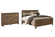 Trinell King Panel Bed with Dresser in Brown from Ashley - Luna Furniture