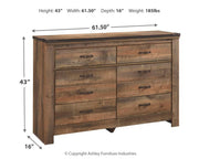 Trinell King Panel Bed with Dresser in Brown from Ashley - Luna Furniture