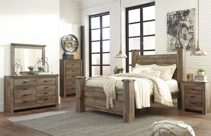 Trinell King Poster Bed with Dresser and 2 Nightstands in Brown - PKG005120
