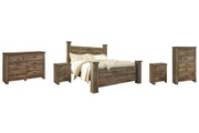 Trinell King Poster Bed with Dresser, Chest and 2 Nightstands in Brown - PKG005129