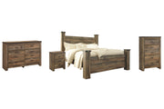Trinell King Poster Bed with Dresser, Chest and Nightstand in Brown - PKG005126