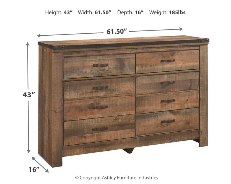 Trinell Queen Panel Bed with Dresser and Chest in Brown - PKG005088