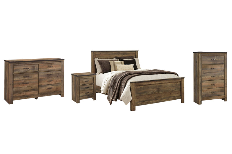 Trinell Queen Panel Bed with Dresser, Chest and Nightstand in Brown - PKG005089