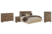 Trinell Queen Panel Headboard with Dresser, Chest and Nightstand in Brown - PKG005076