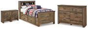 Trinell Twin Bookcase Bed, Dresser and 2 Nightstands - B446B101