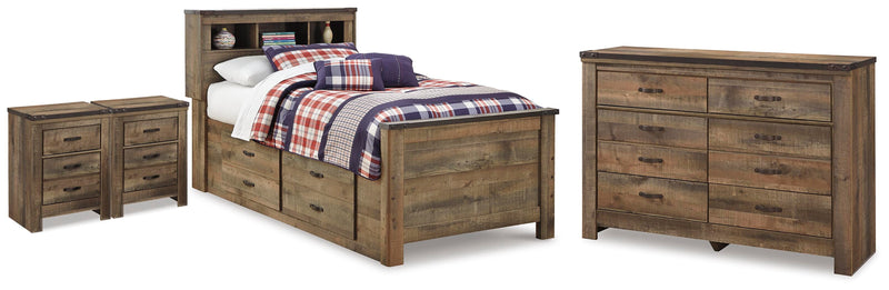 Trinell Twin Bookcase Bed, Dresser and 2 Nightstands - B446B101