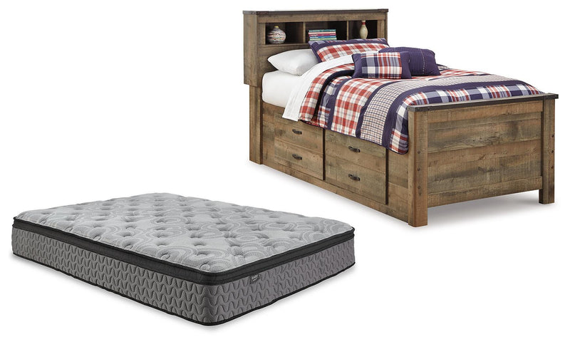 Trinell Twin Bookcase Bed with Mattress - B446B106