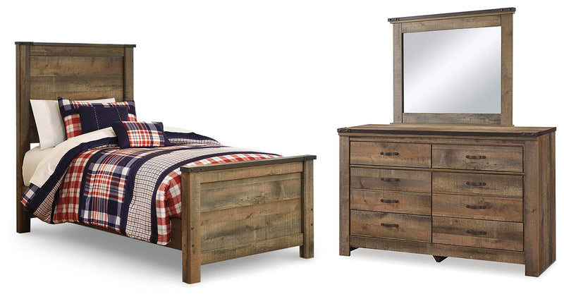 Trinell Twin Panel Bed, Dresser and Mirror - B446B77