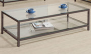 Trini 1-shelf Glass Top Coffee Table Black Nickel - 720228