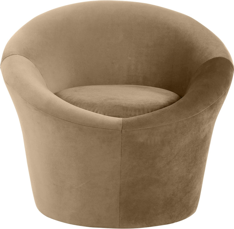 Tristan Velvet Upholstered Accent Chair in Beige - 33015Beige