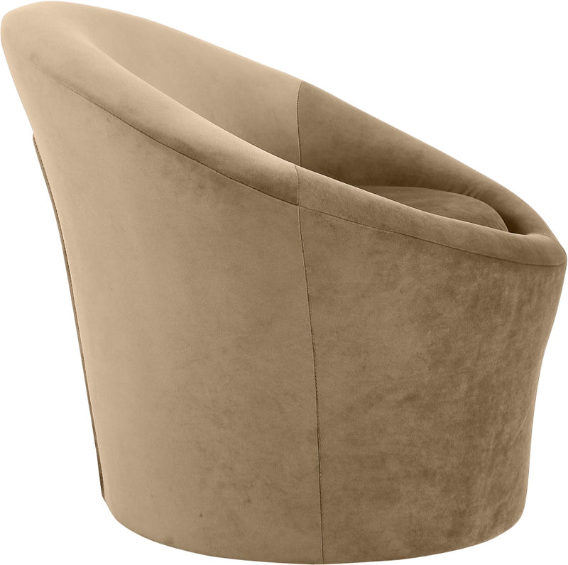 Tristan Velvet Upholstered Accent Chair in Beige - 33015Beige