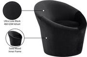 Tristan Velvet Upholstered Accent Chair in Black - 33015Black