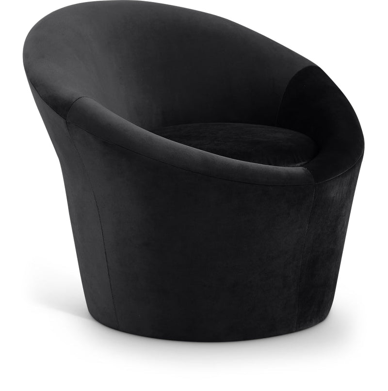 Tristan Velvet Upholstered Accent Chair in Black - 33015Black