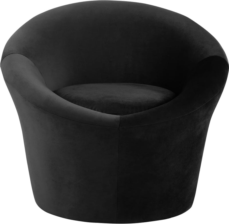 Tristan Velvet Upholstered Accent Chair in Black - 33015Black