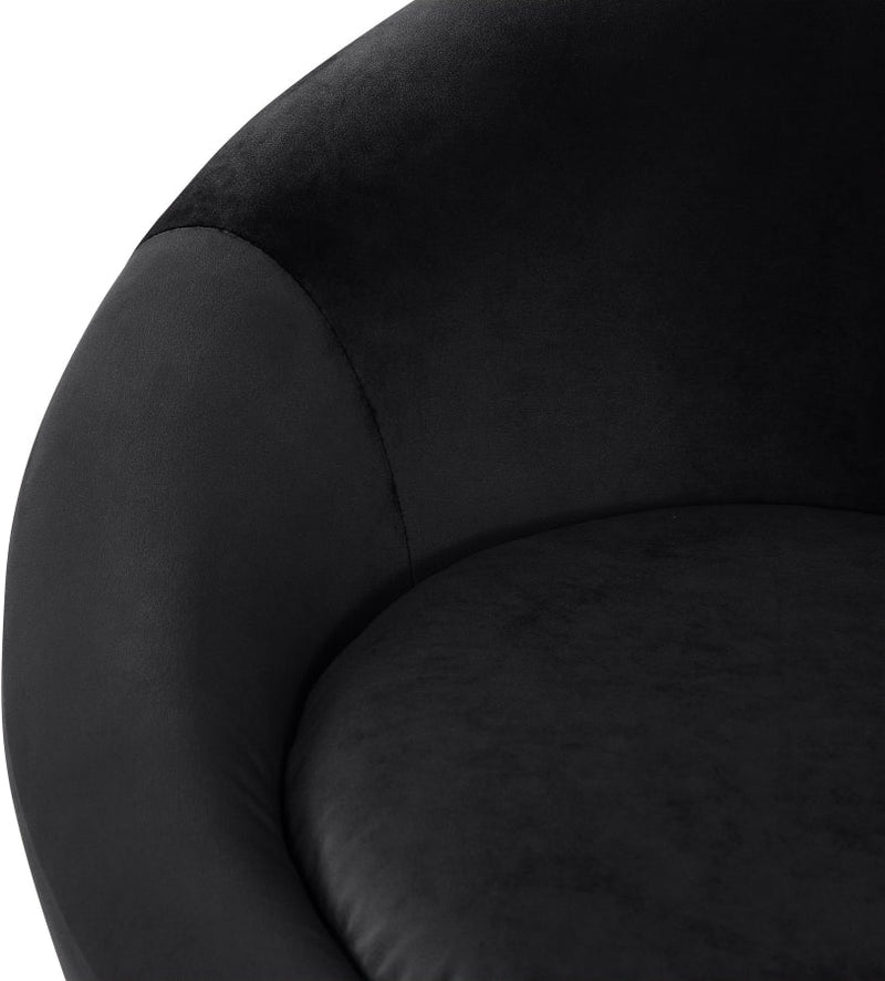 Tristan Velvet Upholstered Accent Chair in Black - 33015Black
