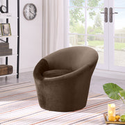 Tristan Velvet Upholstered Accent Chair in Brown - 33015Brown