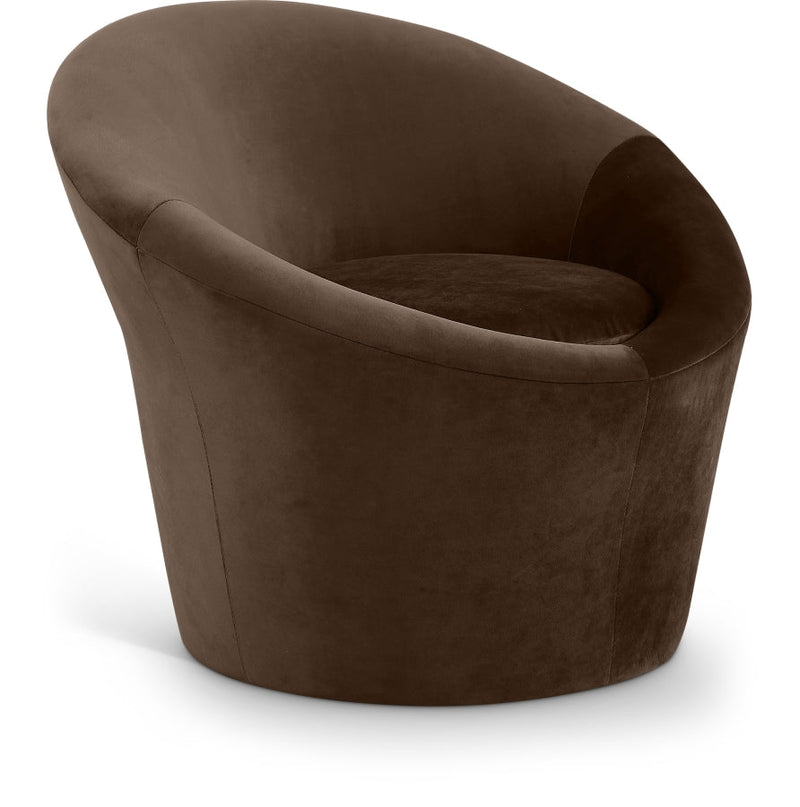 Tristan Velvet Upholstered Accent Chair in Brown - 33015Brown