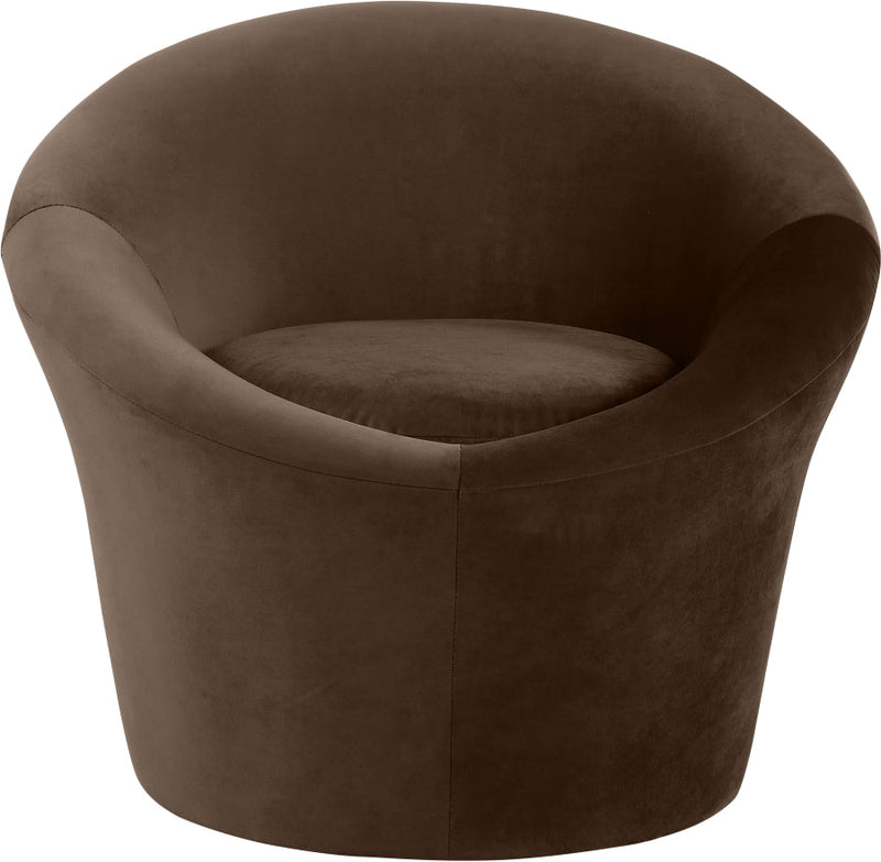 Tristan Velvet Upholstered Accent Chair in Brown - 33015Brown