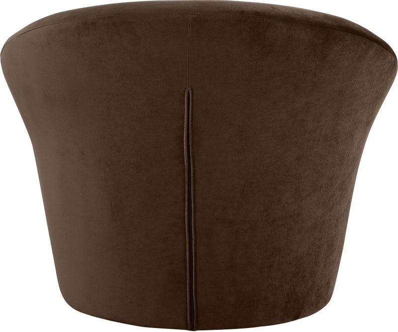 Tristan Velvet Upholstered Accent Chair in Brown - 33015Brown